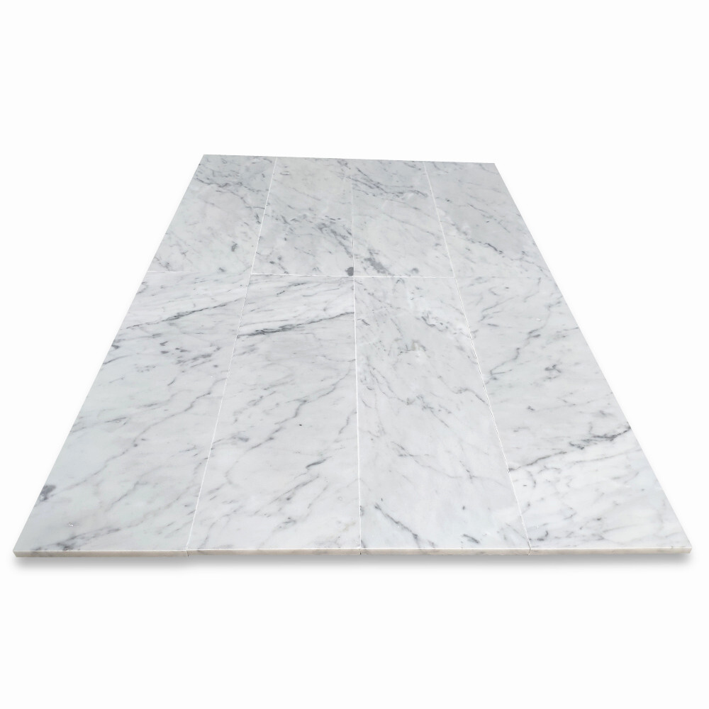 C43AH 6×18 Carrara White Marble Wall and Floor Tile Honed Venato Bianco