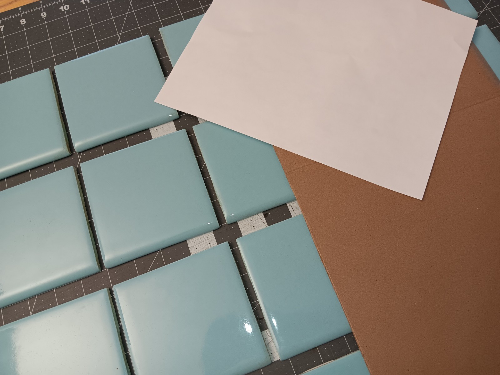 24 pack Vintage Ceramic Tile BLUE BULLNOSE Bathroom Kitchen VINTAGE Tile MCM