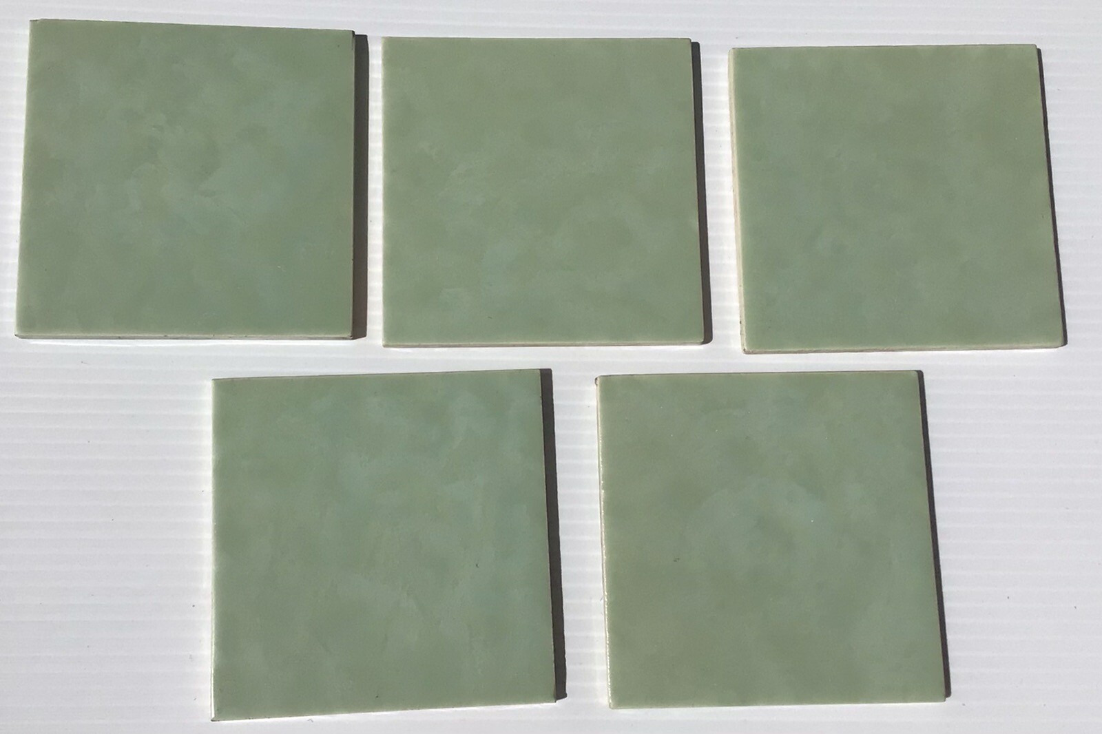 Vintage RICHARDS Green Tiles 4”x4” 101mm X101mm