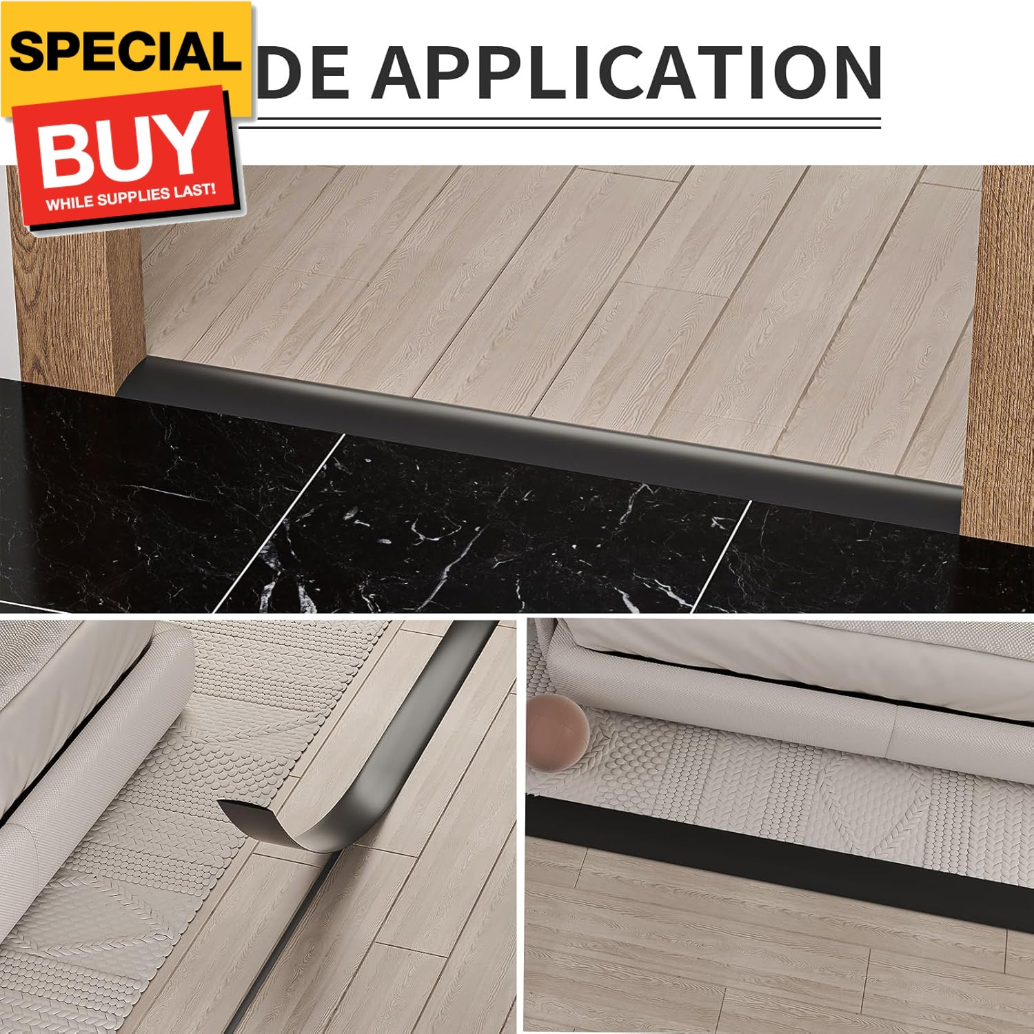 Floor Transition Strip Cover Strips, Self Adhesive Vinyl Flooring Transitions Di