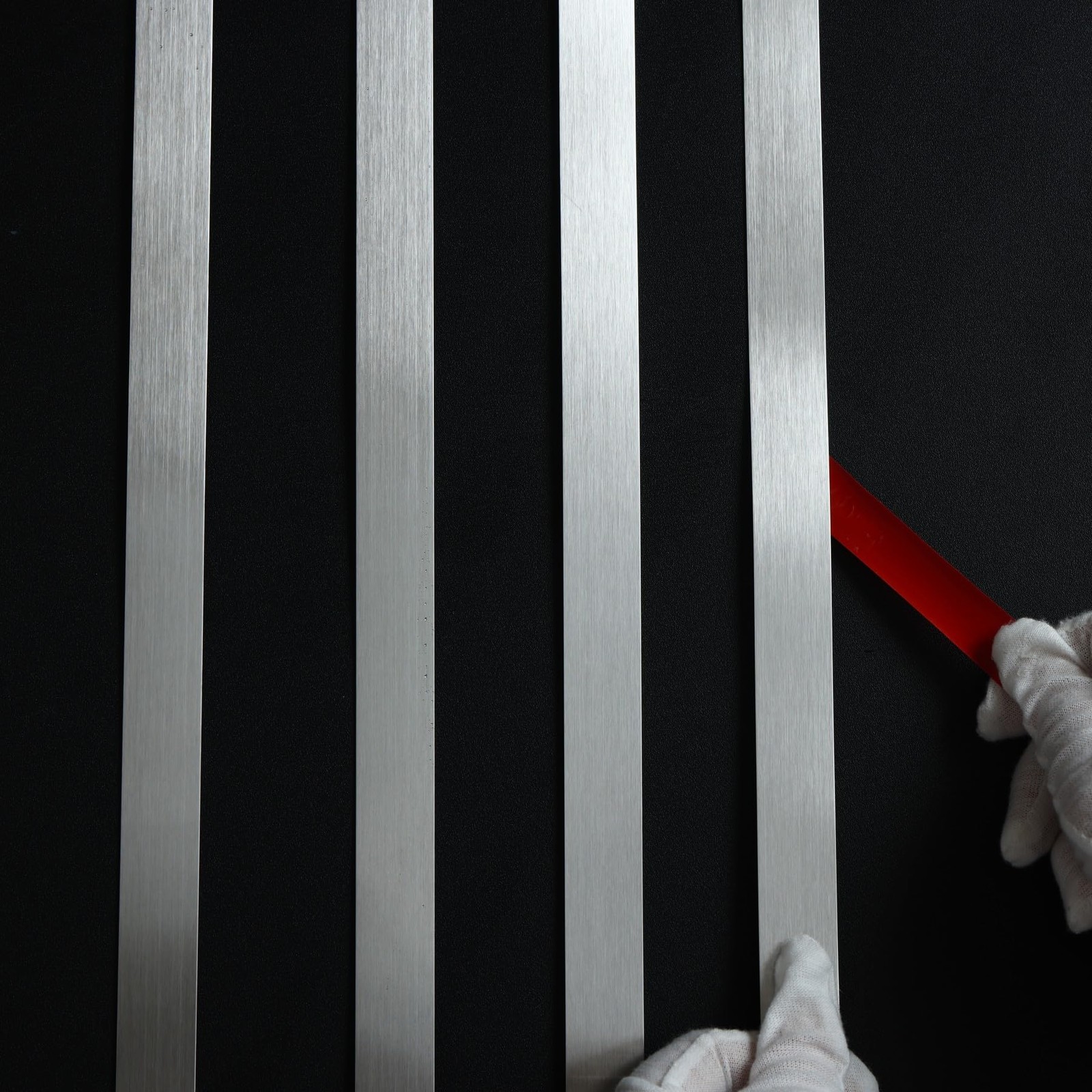 16.4 ft x 0.8 in Brushed Metal Trim Peel and Stick Stainless Steel Wall Molding