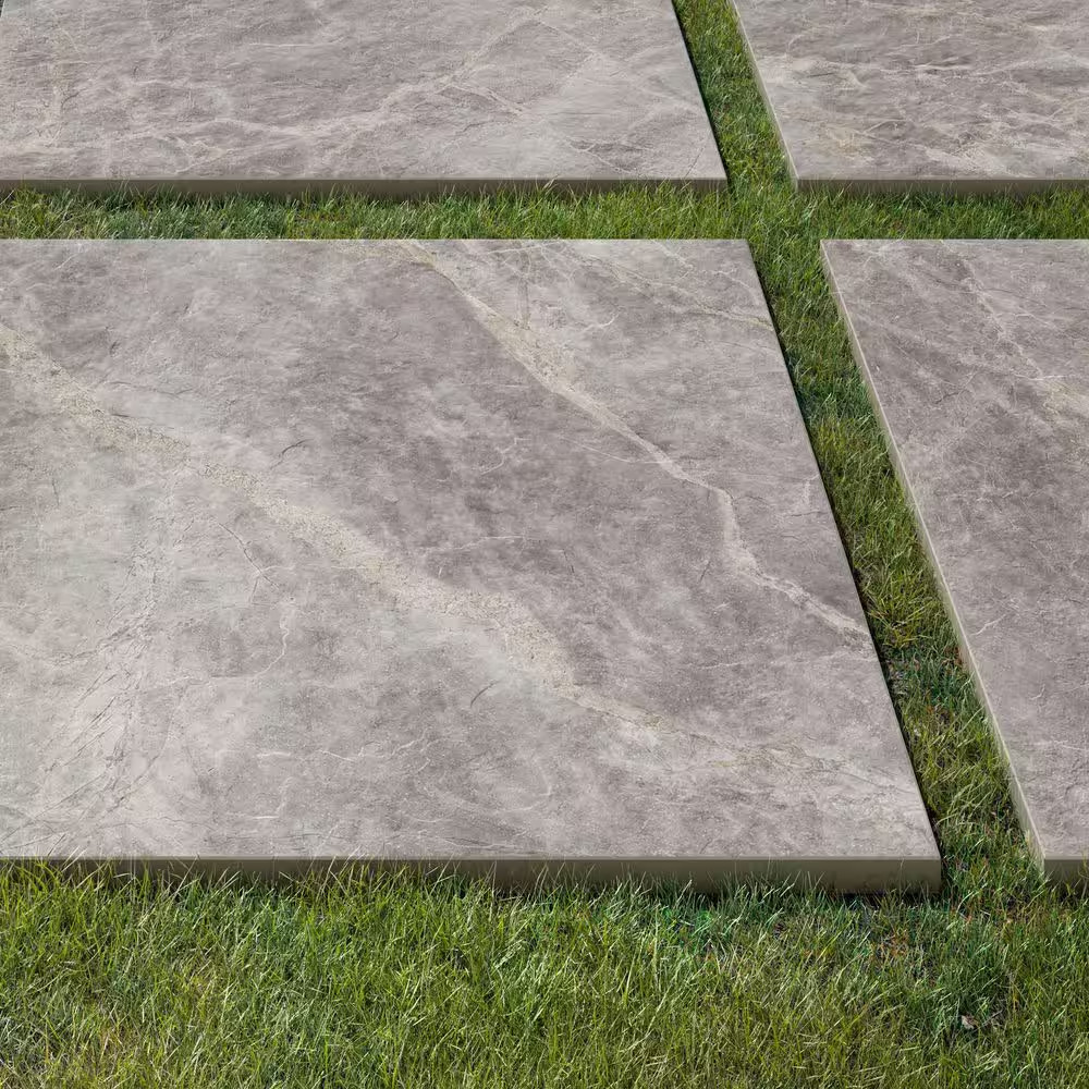 Impero Tuscan Gray 24 In. X 24 In. X 0.75 In. Marble Look Porcelain Paver (Case