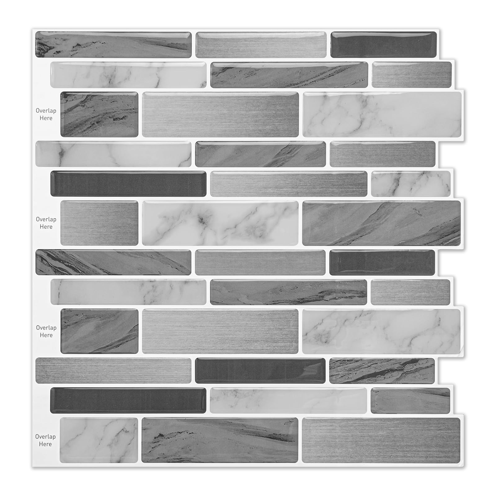 10-Sheet Peel and Stick Tiles, Marble Look Kitchen Backsplash Tiles, 12″x12″ …