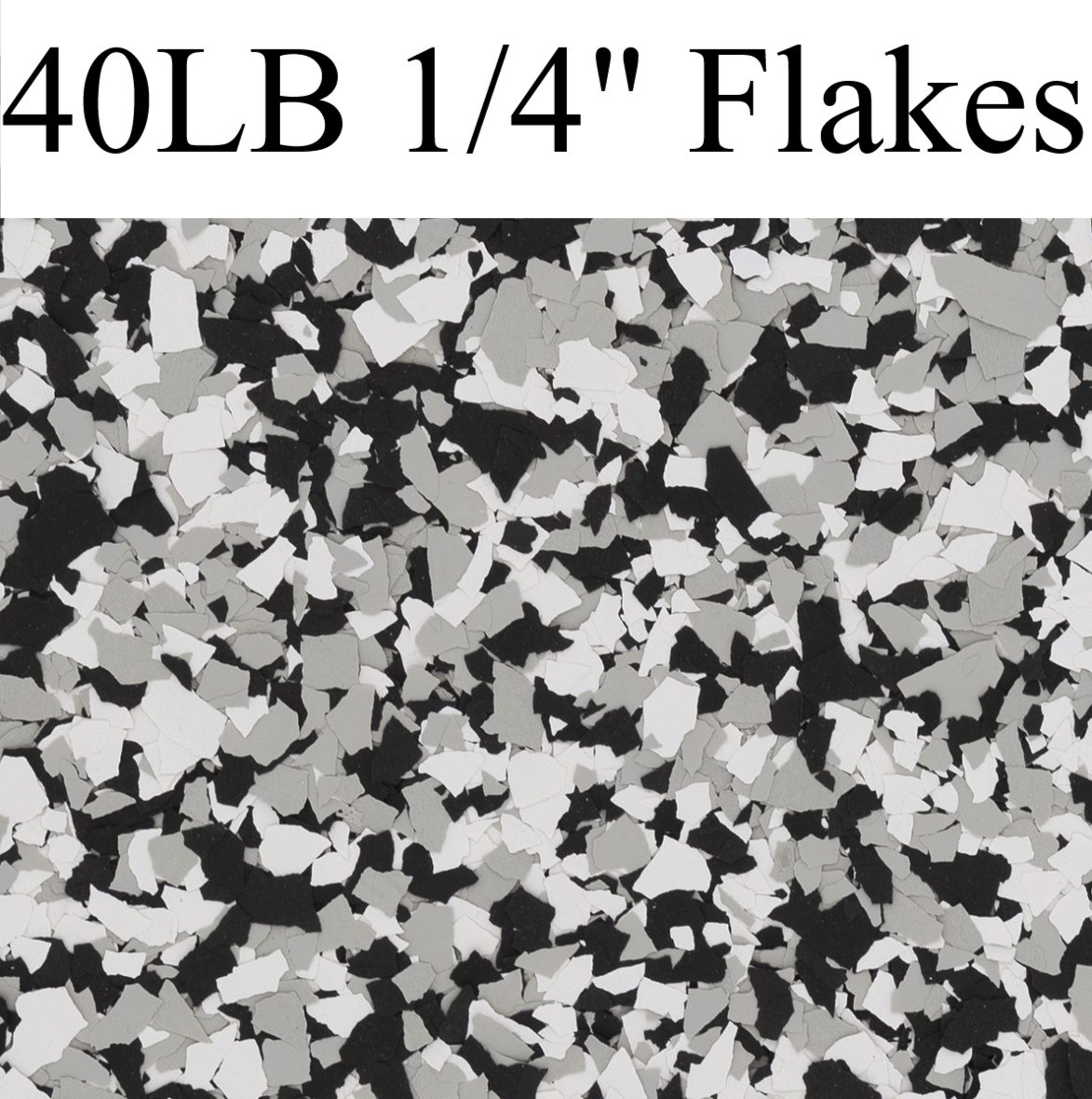 40 LBS Domino Epoxy Floor 1/4″ Flakes Paint Chips Fleck Gray Black & White