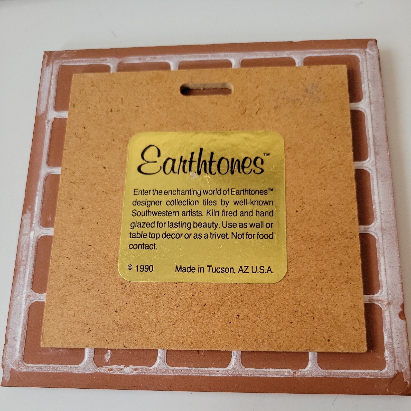 Vintage 1995 Earthtones Serenading Coyotes Ceramic Terra Cotta 6″ x 6″ Tile nwt