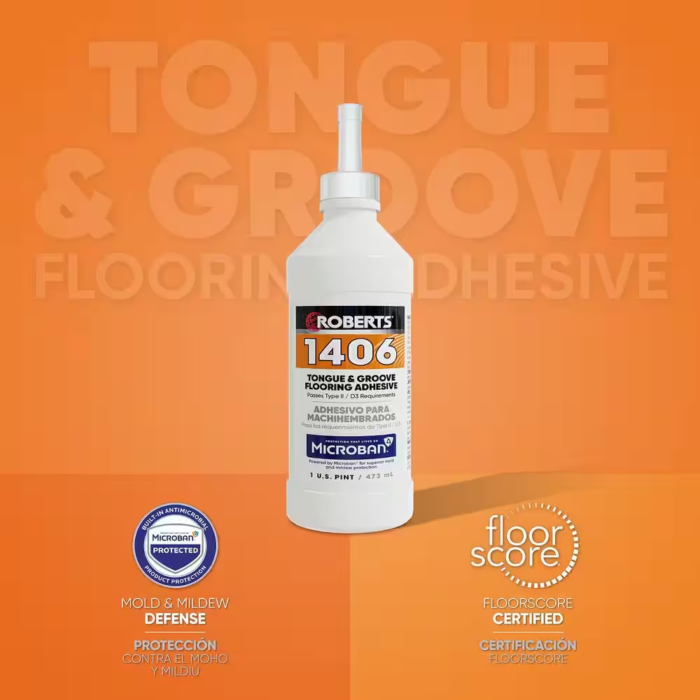 Beige 1-Pint (0.5 Qt.) Tongue and Groove Laminate and Wood Floor Adhesive