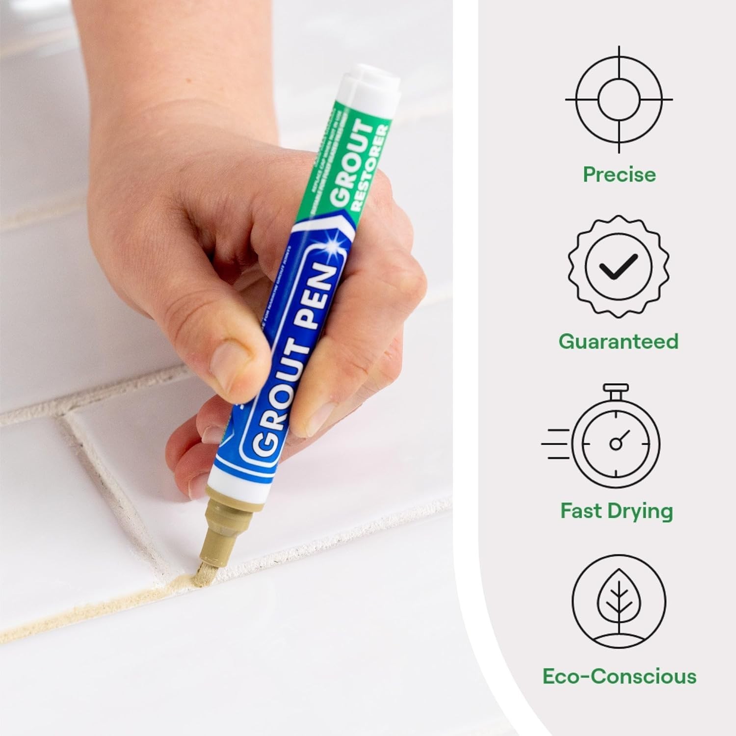 Tile Grout Pen Beige Waterproof Colorant Sealer 2 Pack for Bathroom Kichen