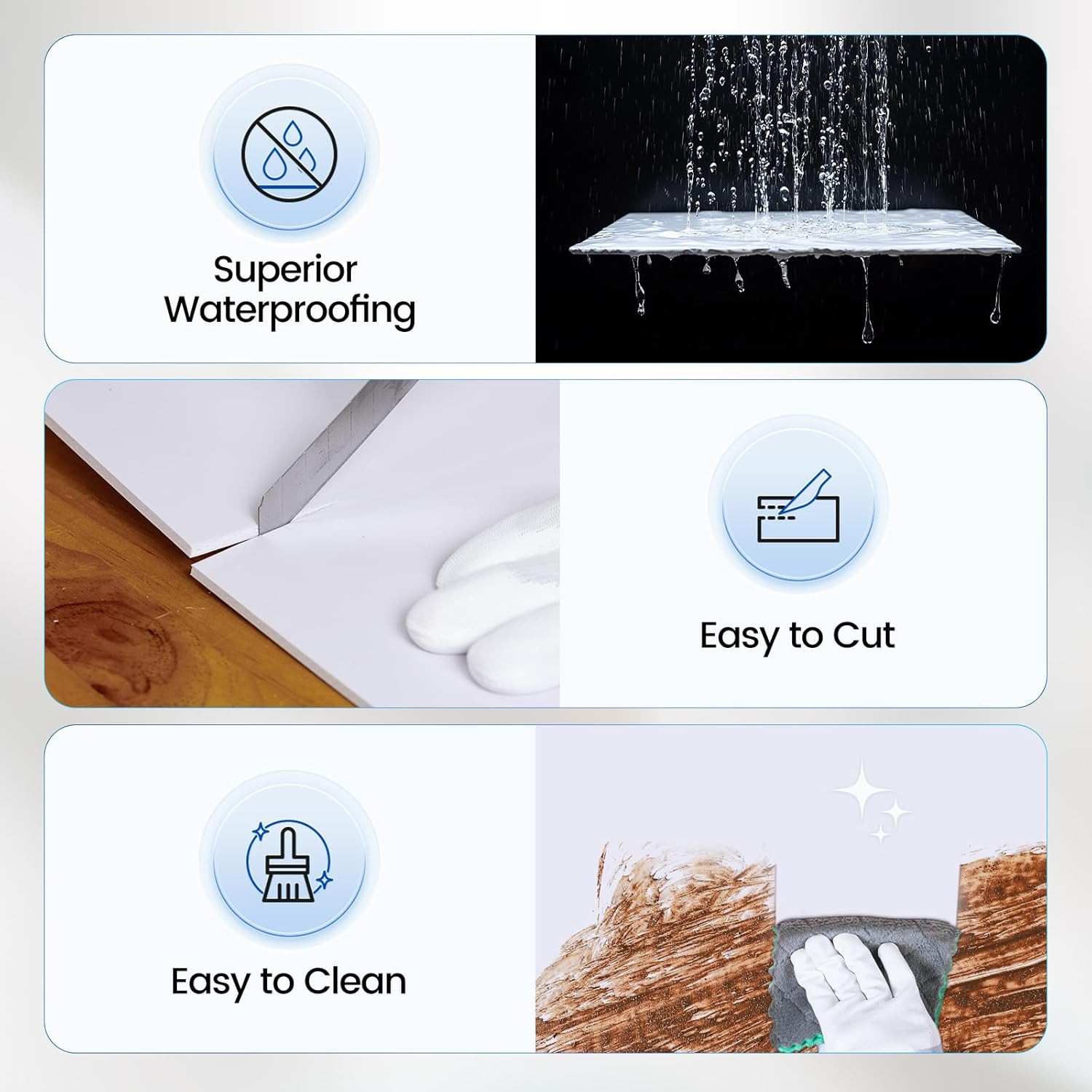 12-Pack Waterproof 2FT x 2FT Drop Ceiling Tiles – Smooth White PVC