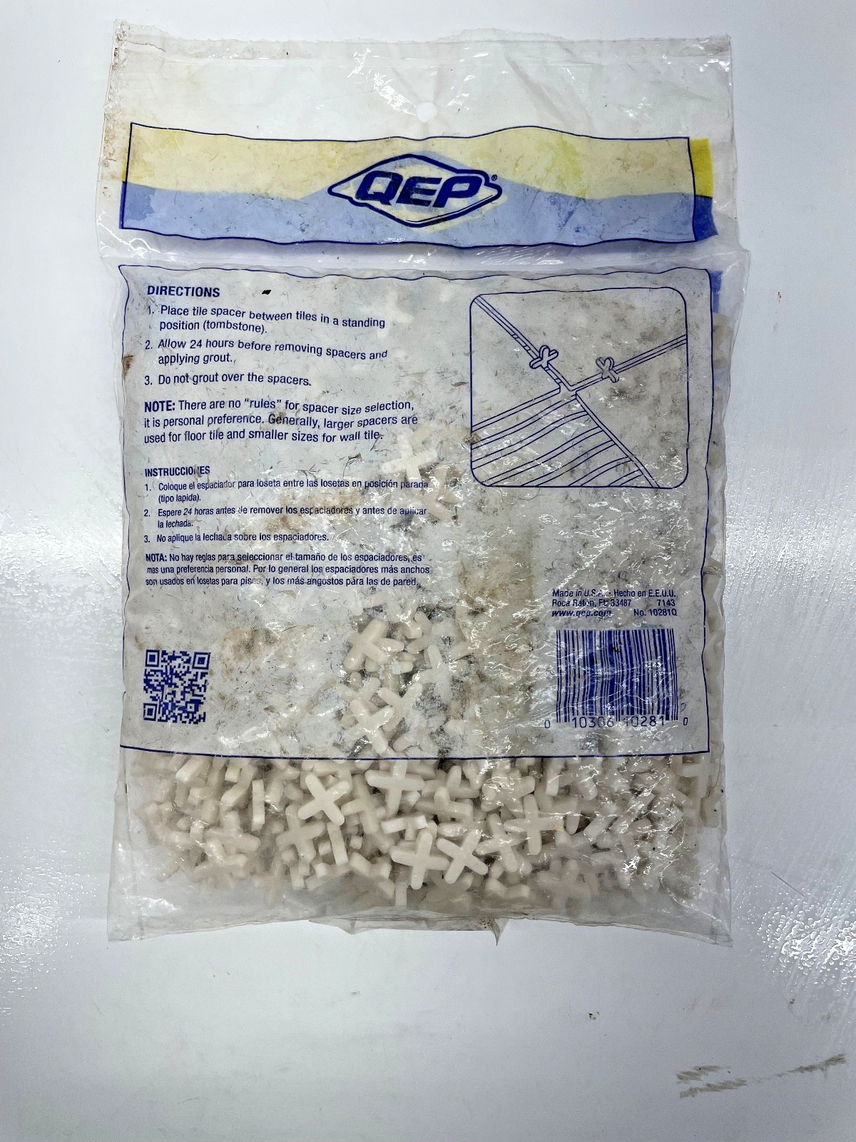 QEP Tile Spacers 1000-Pack 1/8″ White Cross style Tile Spacer FREE SHIPPING.