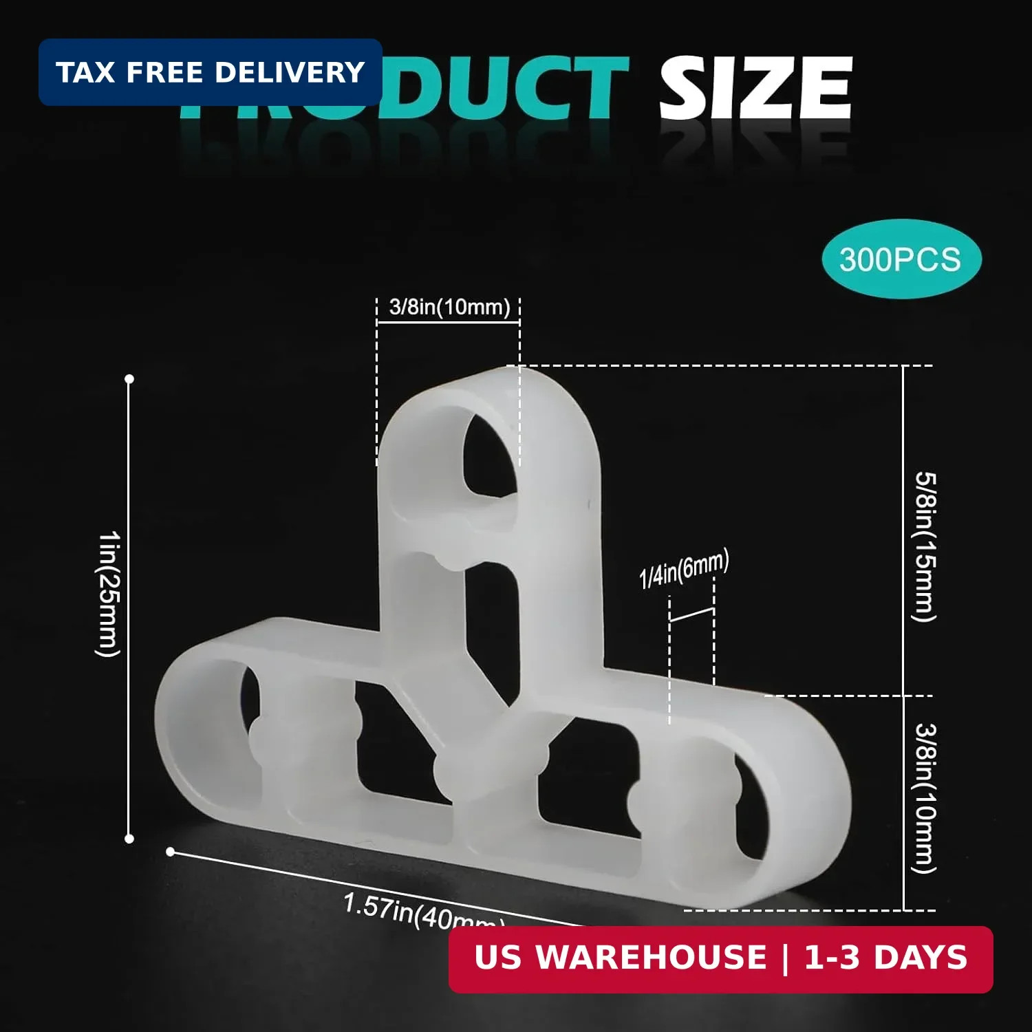 10mm 3/8 Inch 300PCS T-Shape Tile Spacers, Plastic Brick Wall and Floor Leveling
