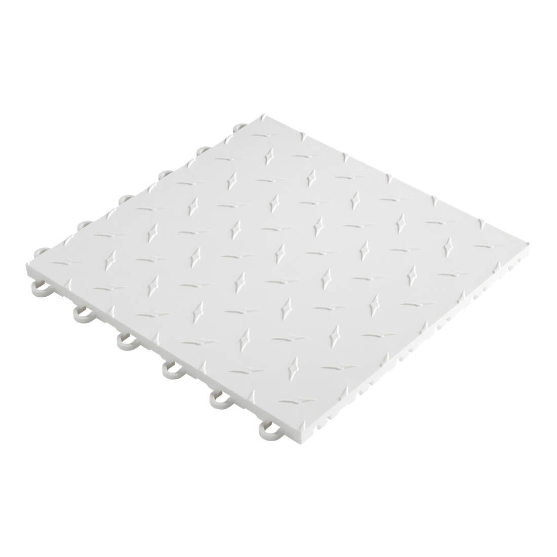 Speedway Tile Single Car Garage Floor Mat (Black / Red / White)