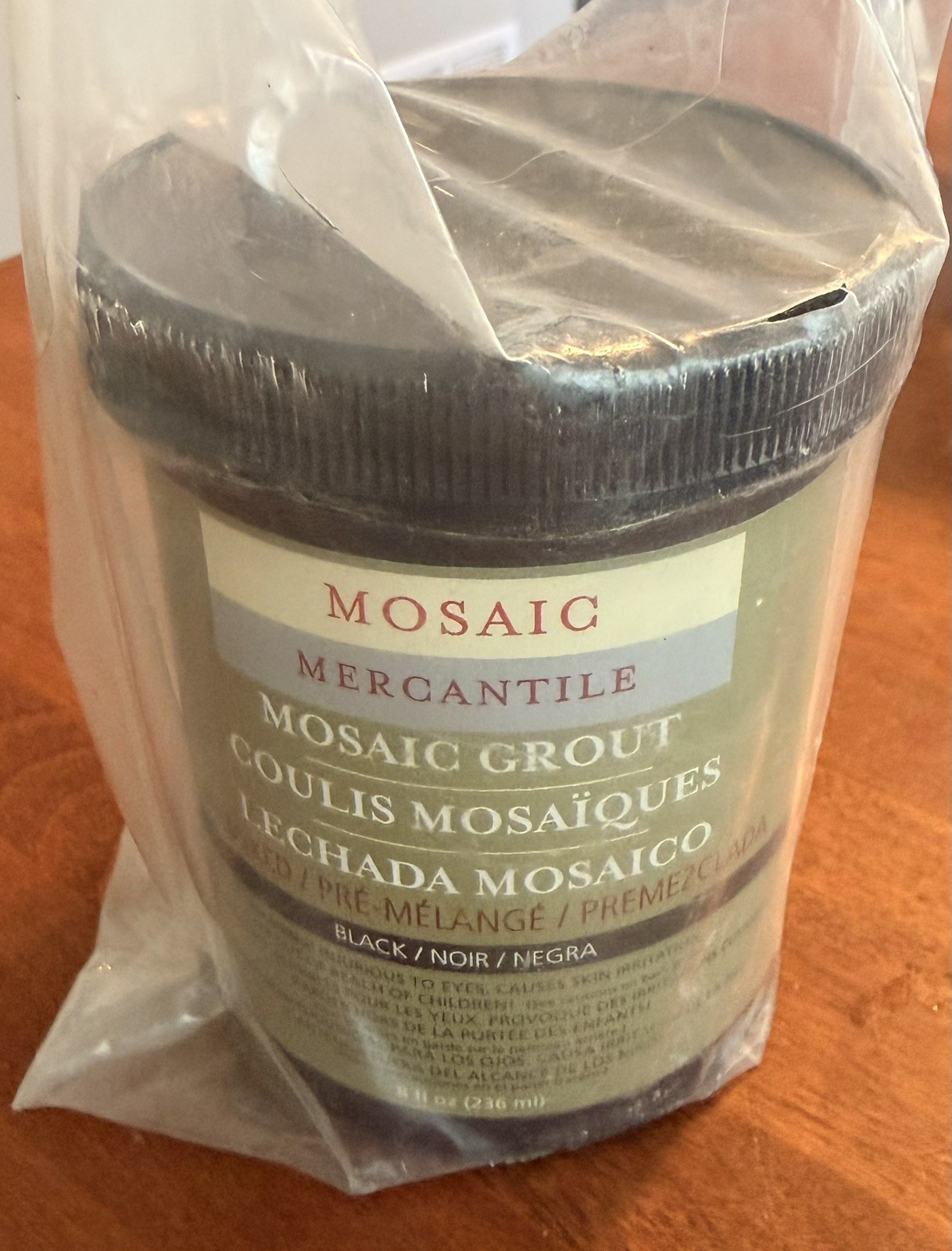 Diamond Tech Mosaic Tile Grout 8oz-Black Pre-Mixed