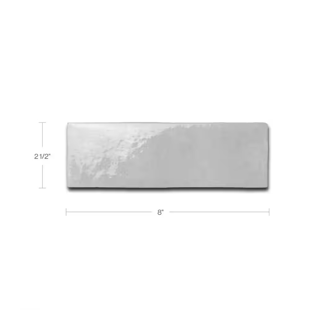 Cloe Subway Glossy Grey 2.5 In. X 8 In. Handmade-Look Ceramic Wall Tile (10.64 S