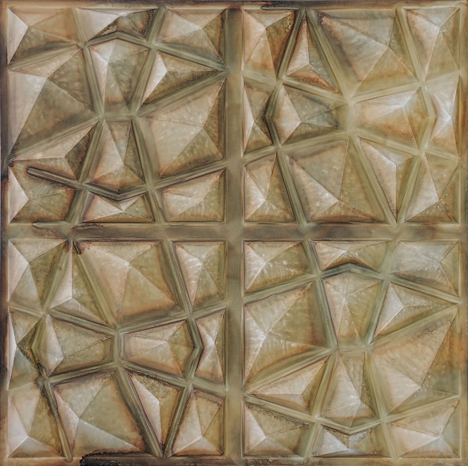 Decorative Fancy Tiles Aged Artwork Panels PLM101 Washed brown 10pcs PAINTSDECOR