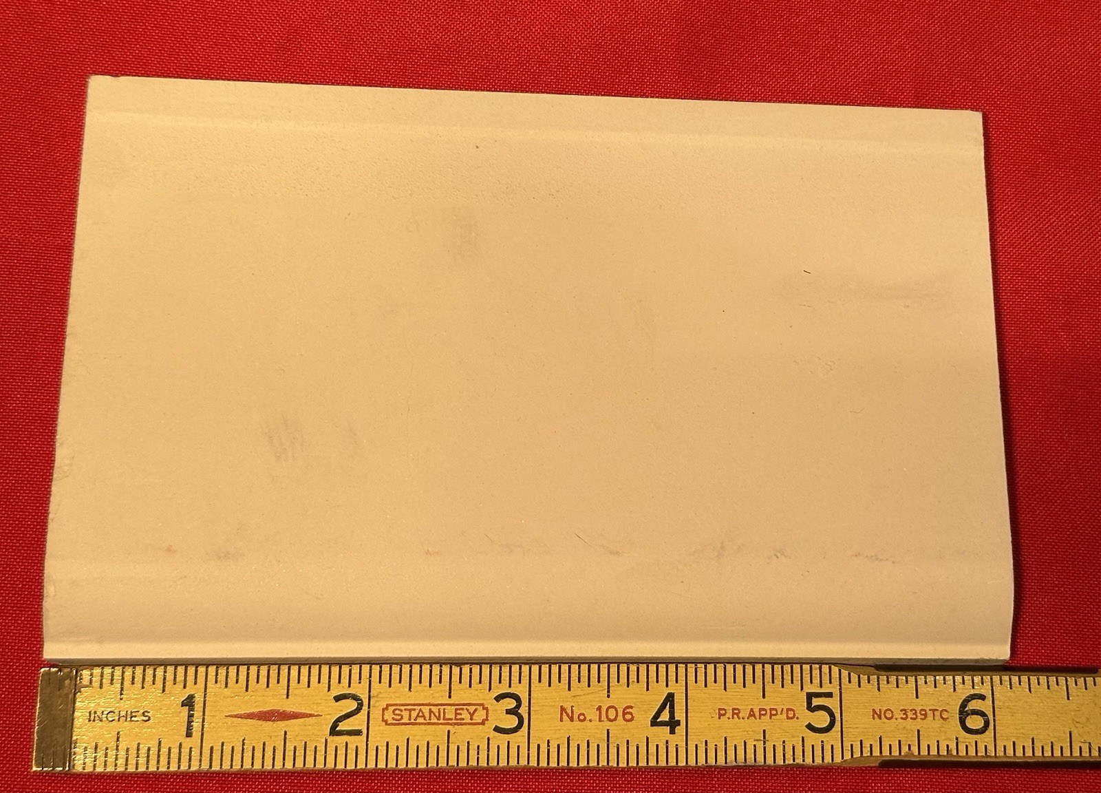 1 pc. Gloss Bone: 3-3/4″ X 6-1/8″ Ceramic Cove Base Tile, florida Co. Flat Top