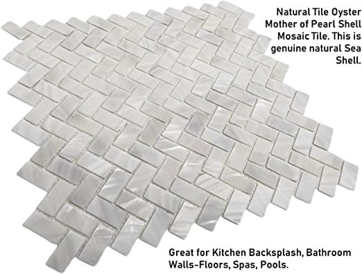 Herringbone Shell Mosaic Tile Mother of Pearl for Bathroom Kitchen Backsplash