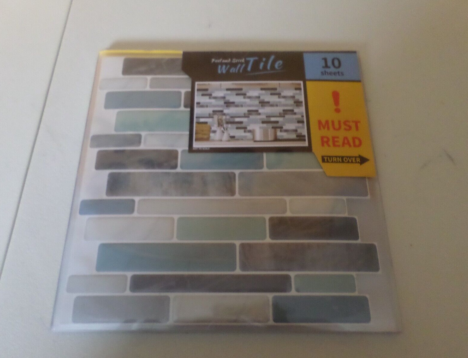 Longking Self Adhesive Kitchen Backsplash Marble Look Decorative Tiles 10 Tiles
