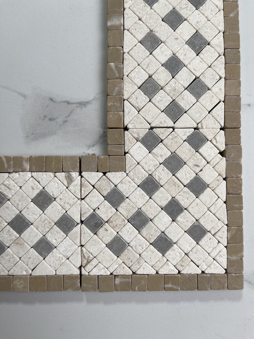 B3161CT Marble Mosaic Border Decorative Accent Tile Inca 3.25×3.25 Tumbled