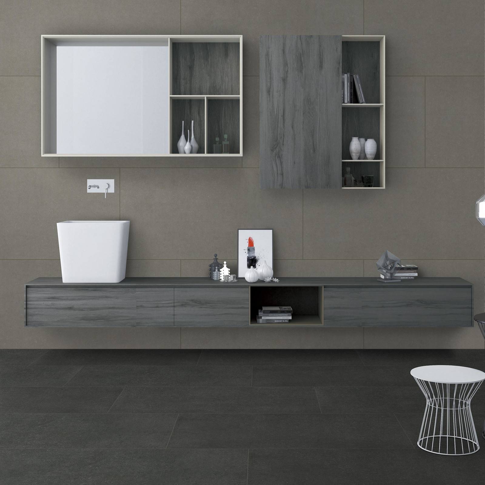Ackland AKNPTBET24X48M-PL Betonica – 24″ x 48″ Porcelain Solid – Slate