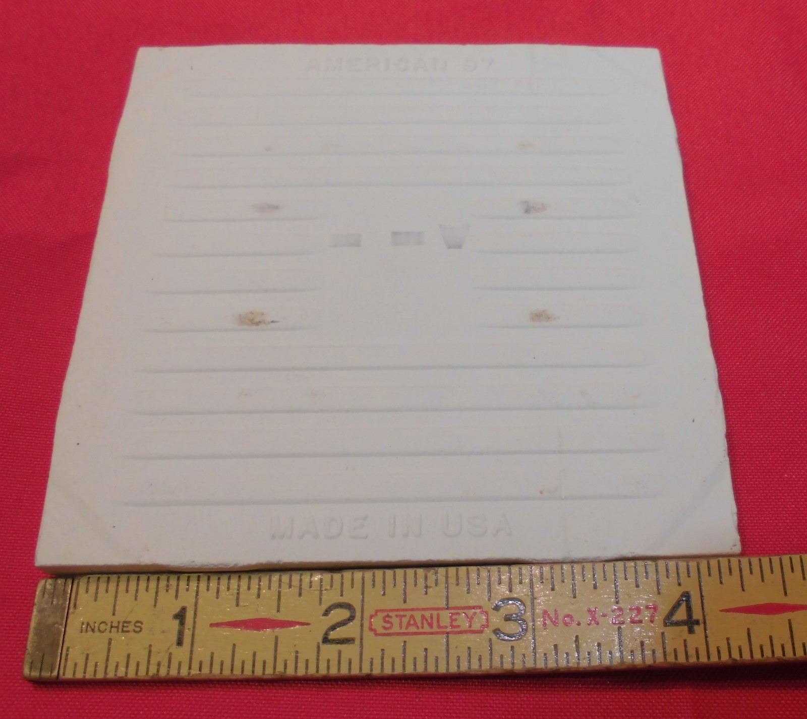 1 pc. Ceramic Tile *Greenest* Scored by American Olean 4-1/4″ (NOS) Crystalline