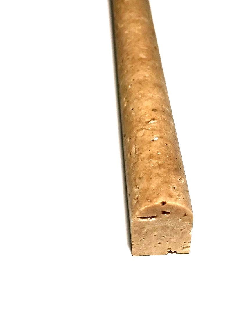 1/2″ X 12″ Walnut Travertine ChairRail Pencil Trim Wall Liner Tile (Pack of 10)