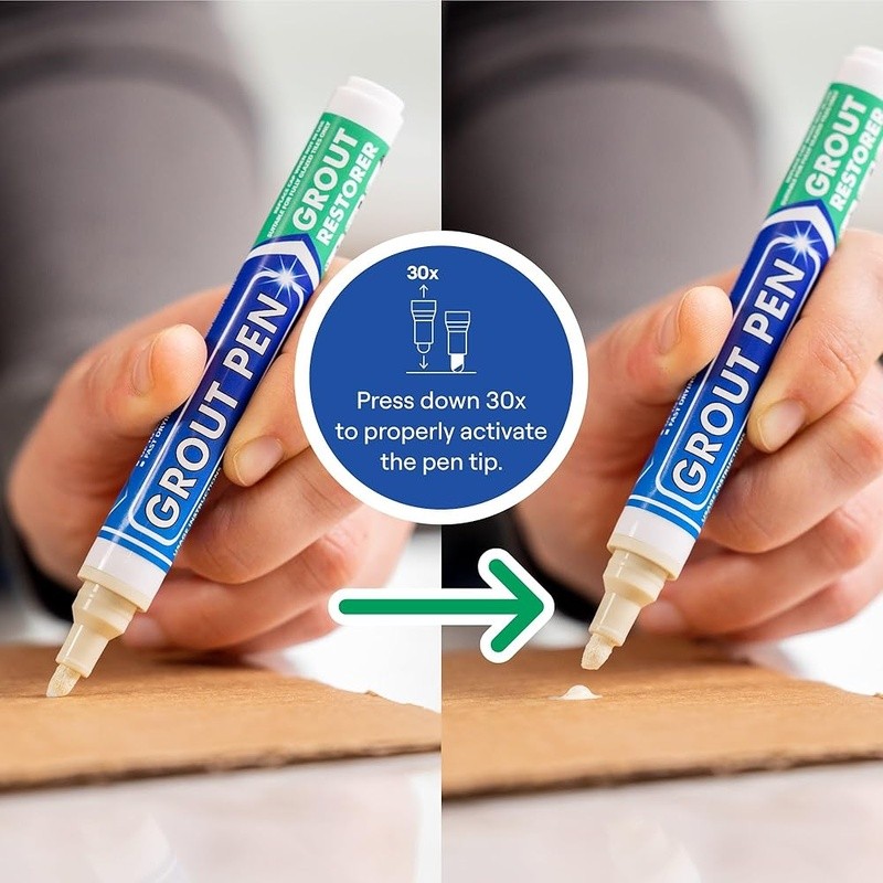 Grout Pen Paint Non-Toxic Recolor Grout Ideal Bathroom Kitchen DIY Grout Repair
