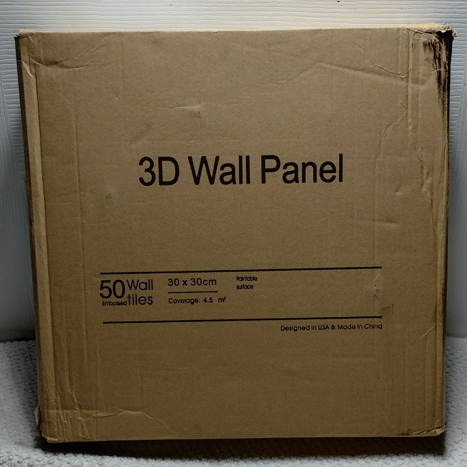3D Wall Panel Diamond Textured Interior Accent Panels Peel Stick 12×12 White 50x