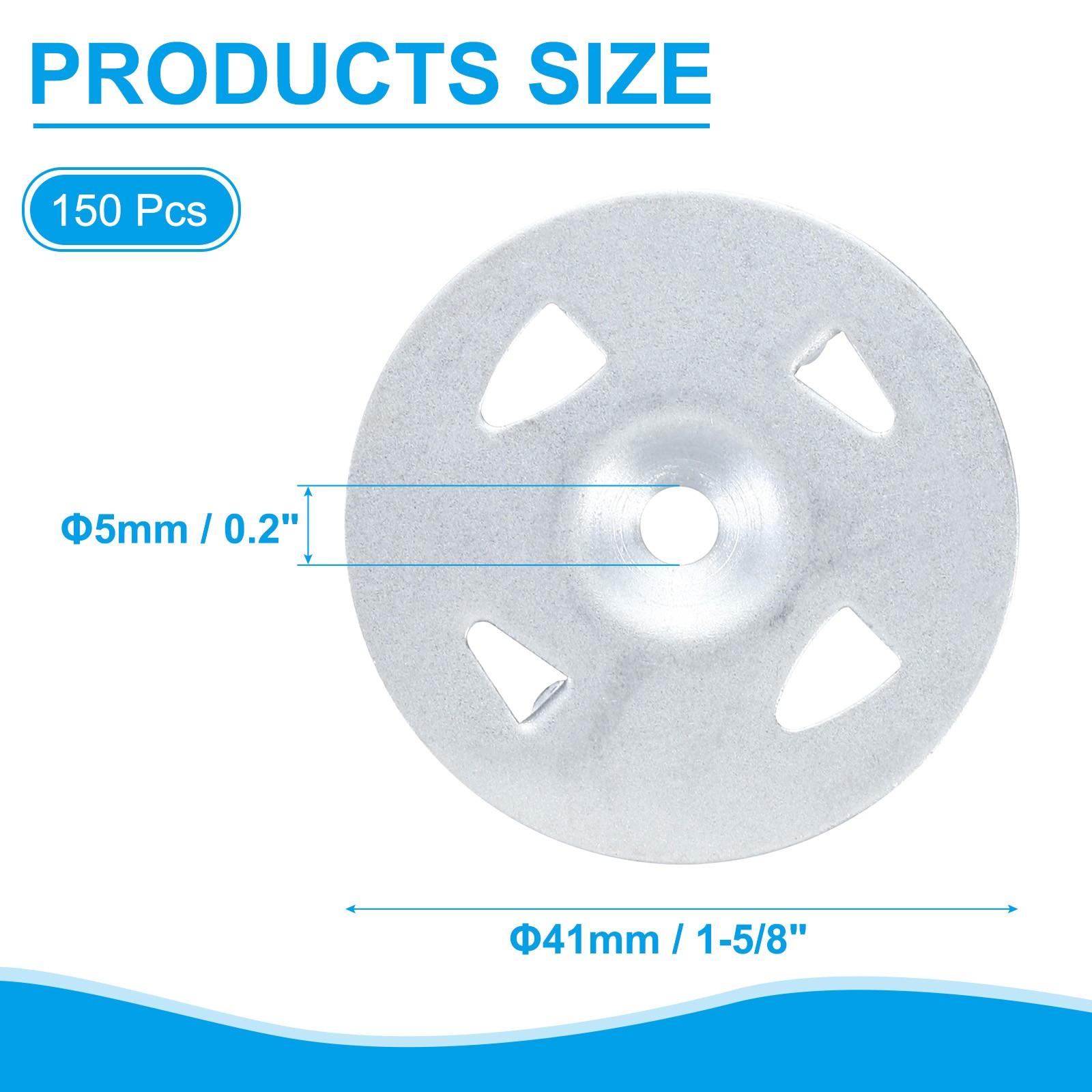 41mm Insulation Washers, 150pcs Metal Insulation Washers Perforated Washers
