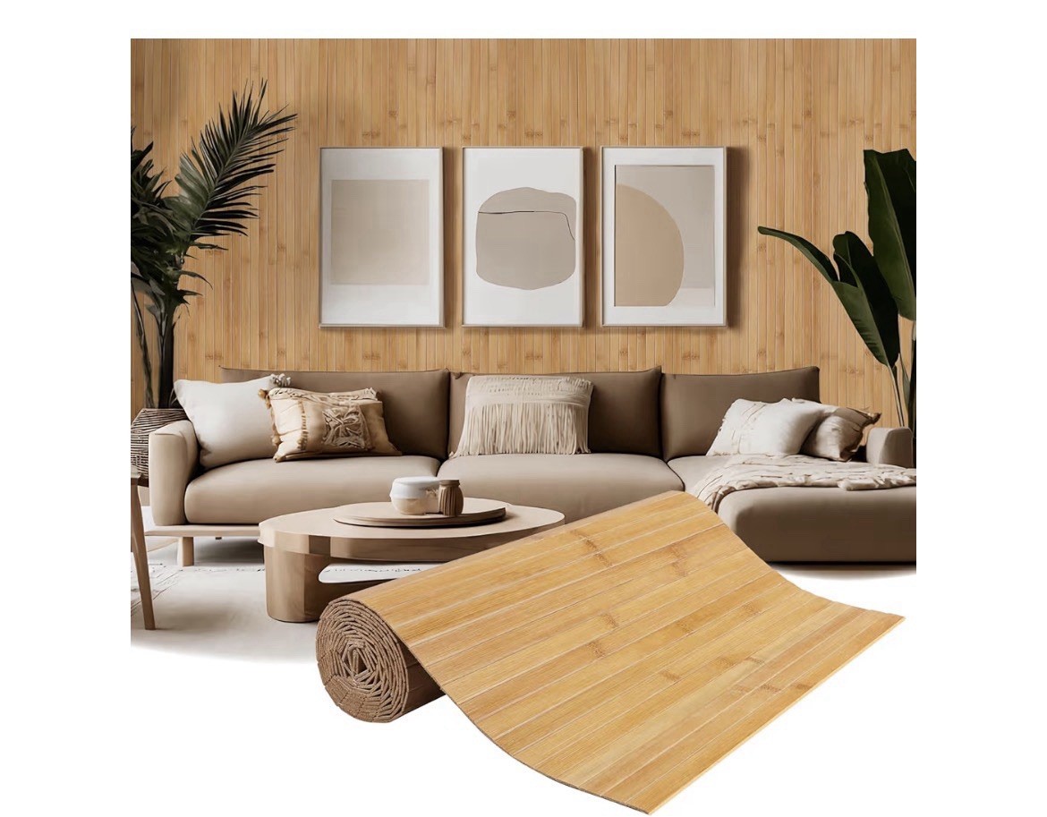 Natural Bamboo Wall Panel for Interior Wall Decor, Pole Wrap Wainscoting (S195)