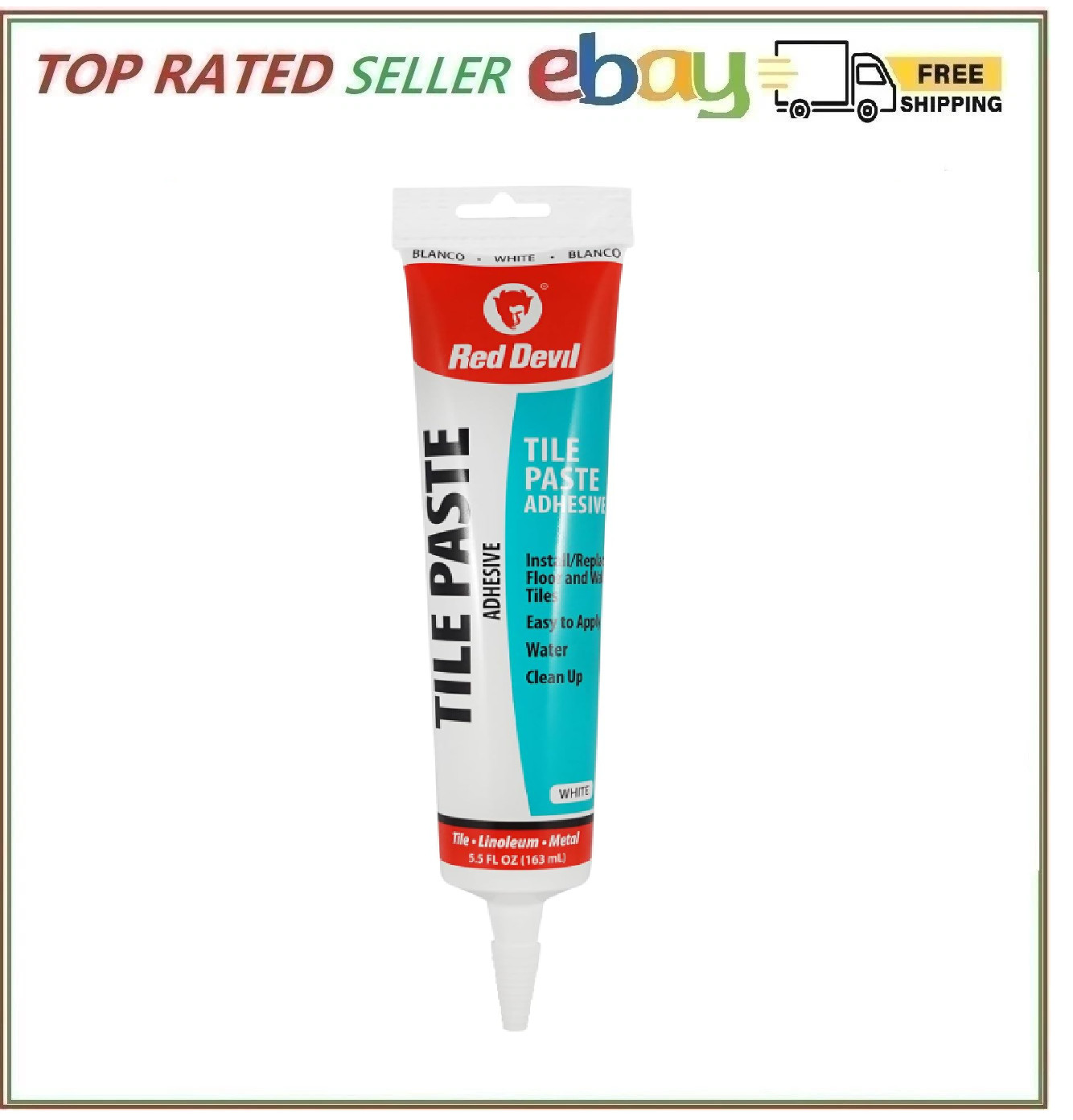 Red Devil 0497 Tile Paste Adhesive 5.5 oz White for Floor and Wall Tiles