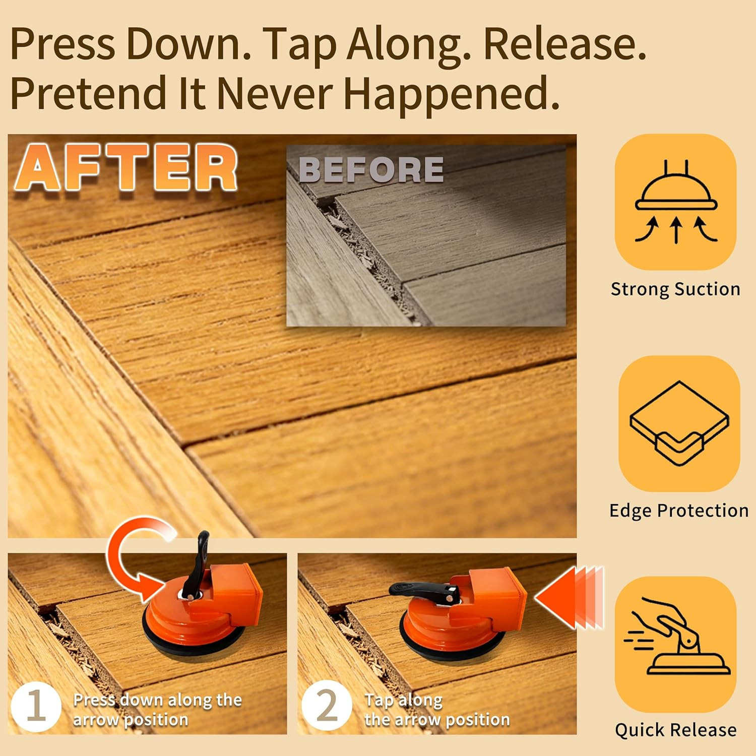 Floor Gap Fixer Tool, 2026 New Heavy Duty Flooring Gap Fixer with Strong Suction