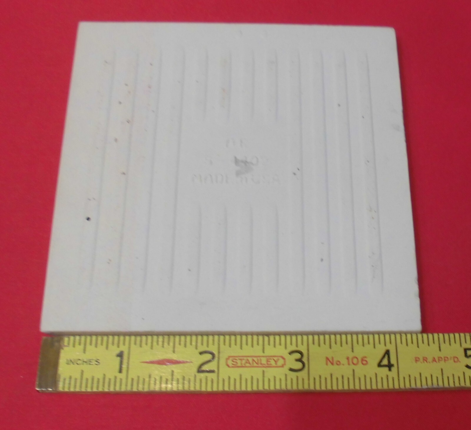 1 pc. Vintage Glossy Ceramic Bullnose Tile 4-1/4” *Coral-Pink* American Olean