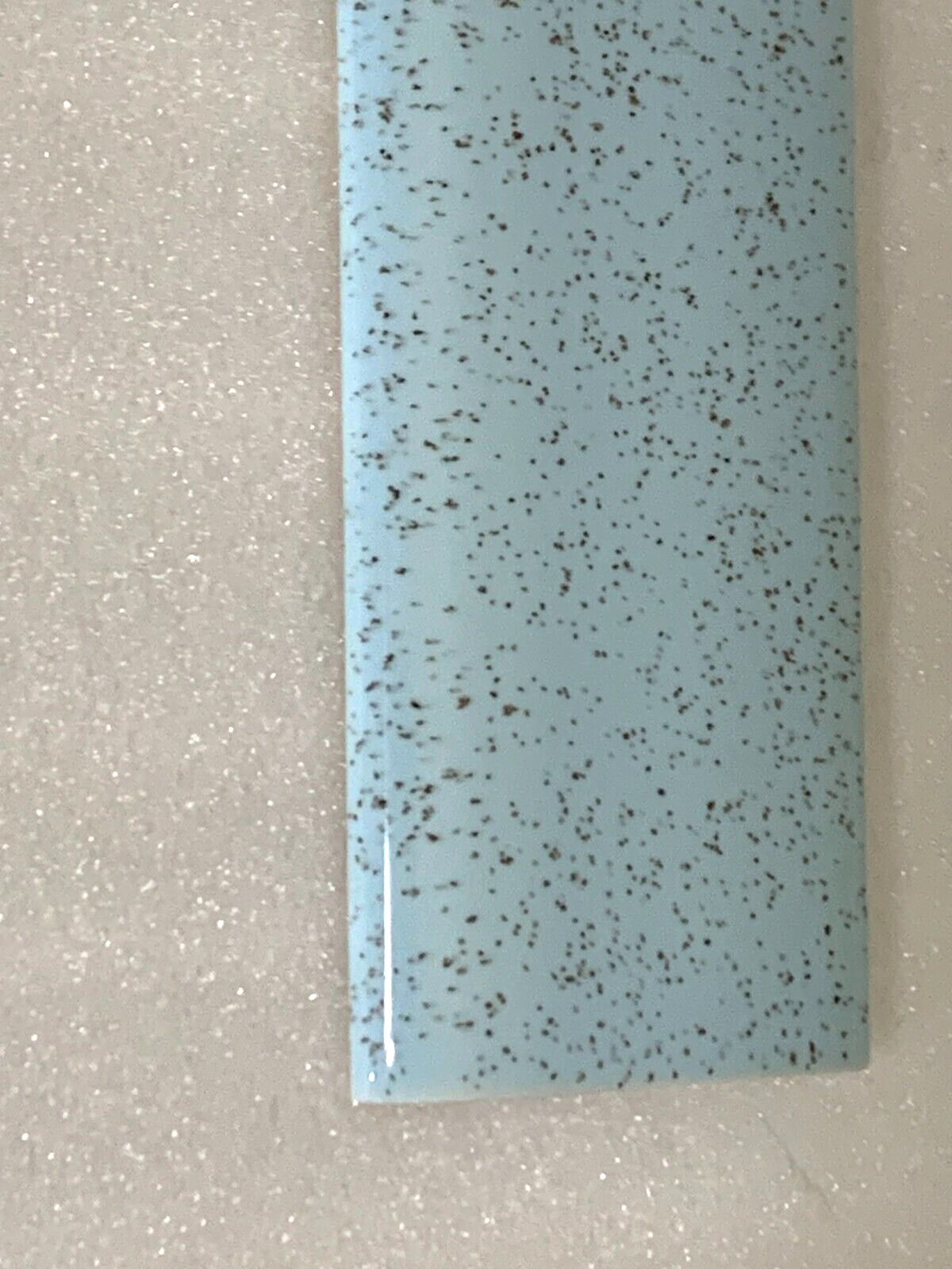 Vintage Stylon ceramic Stardust Blue 2″ x 6″ Flat Surface Bullnose Gloss *2*pcs