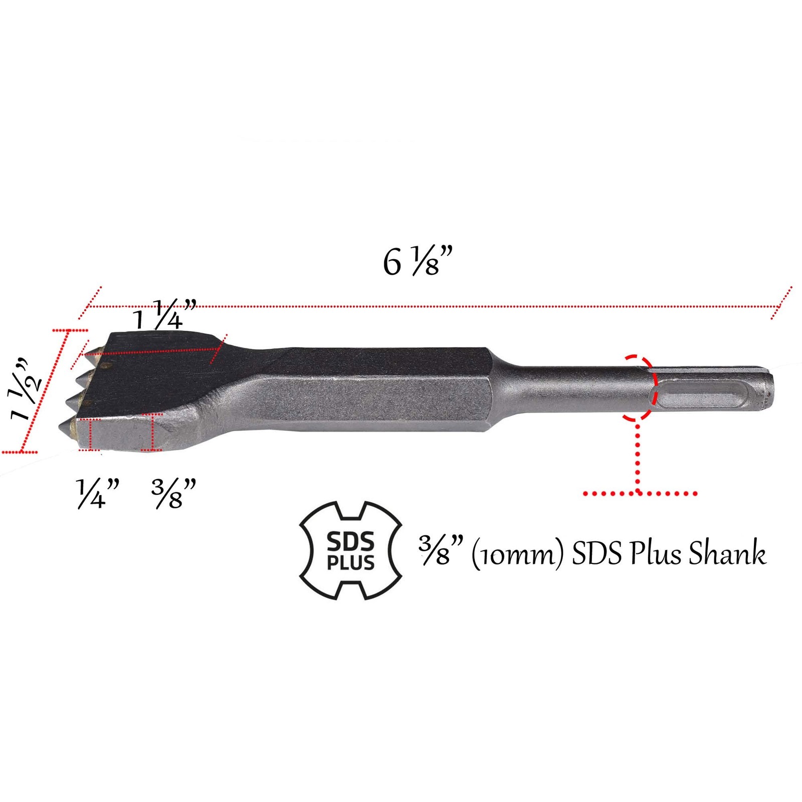6 1/8 in. x 1 1/2 in. SDS Plus Mortar Raking Chisel, Mortar Joint Removal SDS…