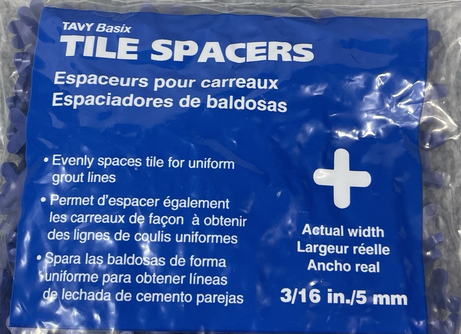 TAVY BASIX Lot of 7 Tile Spacers 3/16 / 5mm BLUE 500 Count Bags 3,500 Total NWT