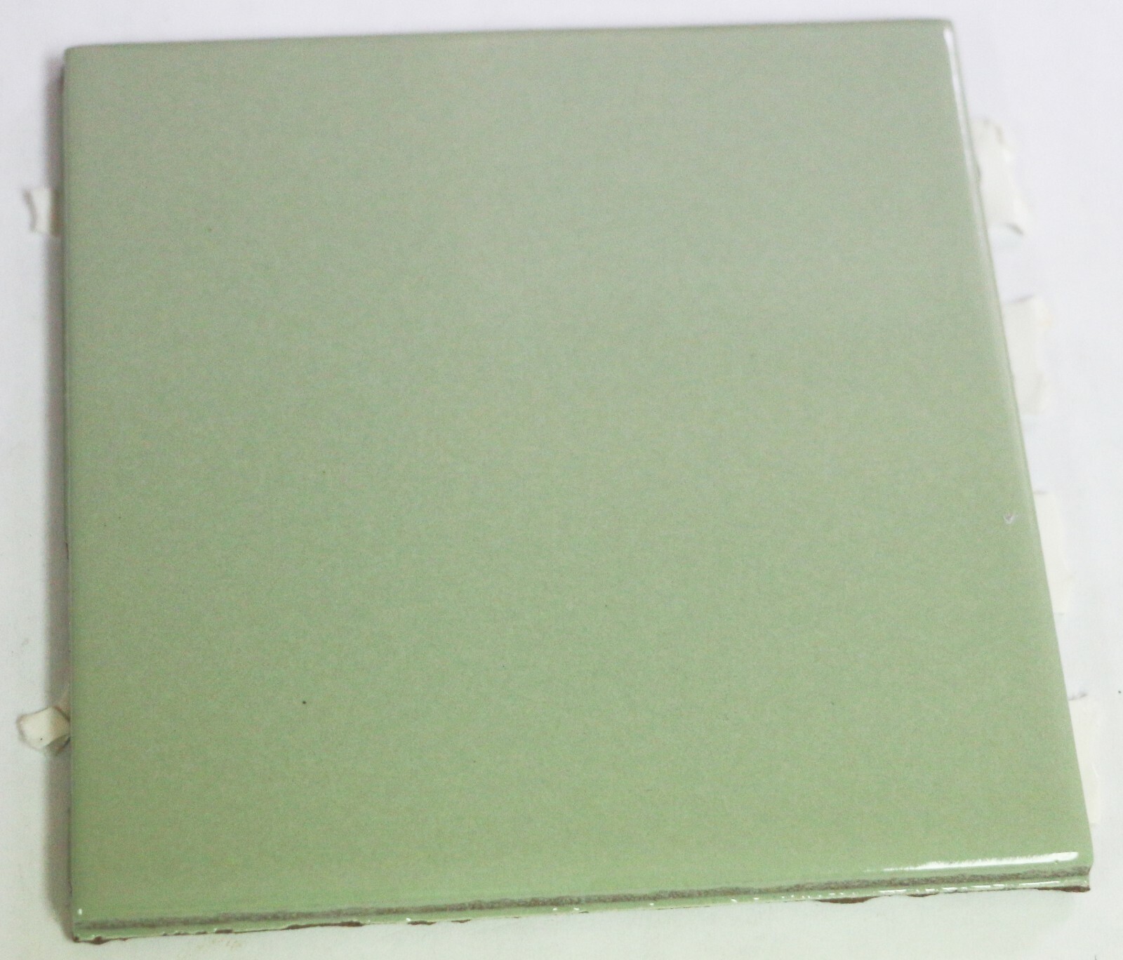 Green 3 7/8″ x 3 7/8″ Tile Cream Glossy Wall Remodel Ceramic C#551 1 Pc