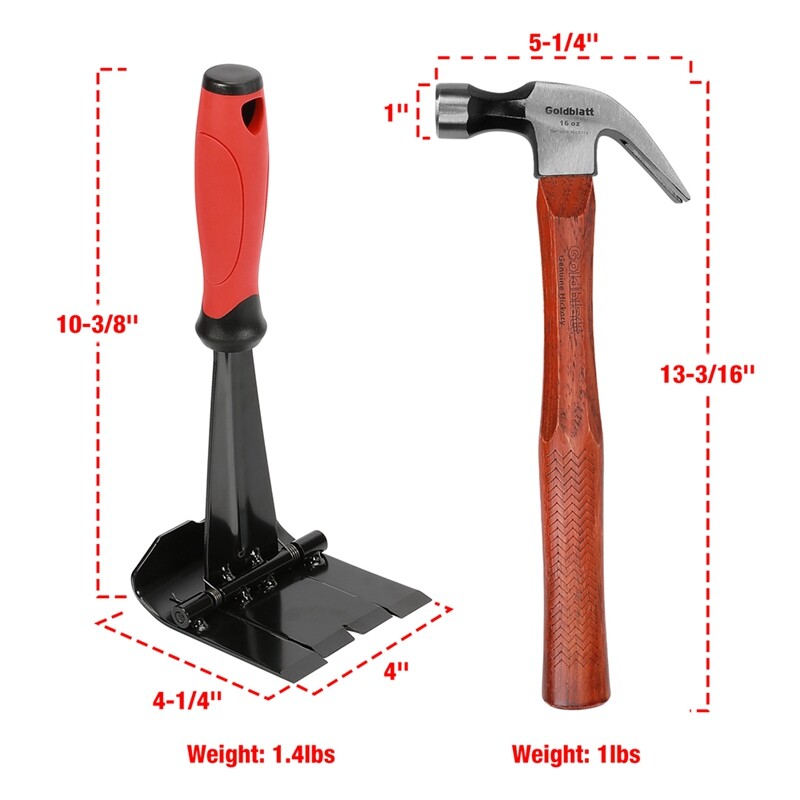 GOLDBLATT Molding Remover Tools Set Retractable Utility Knife Hammers Multi-tool