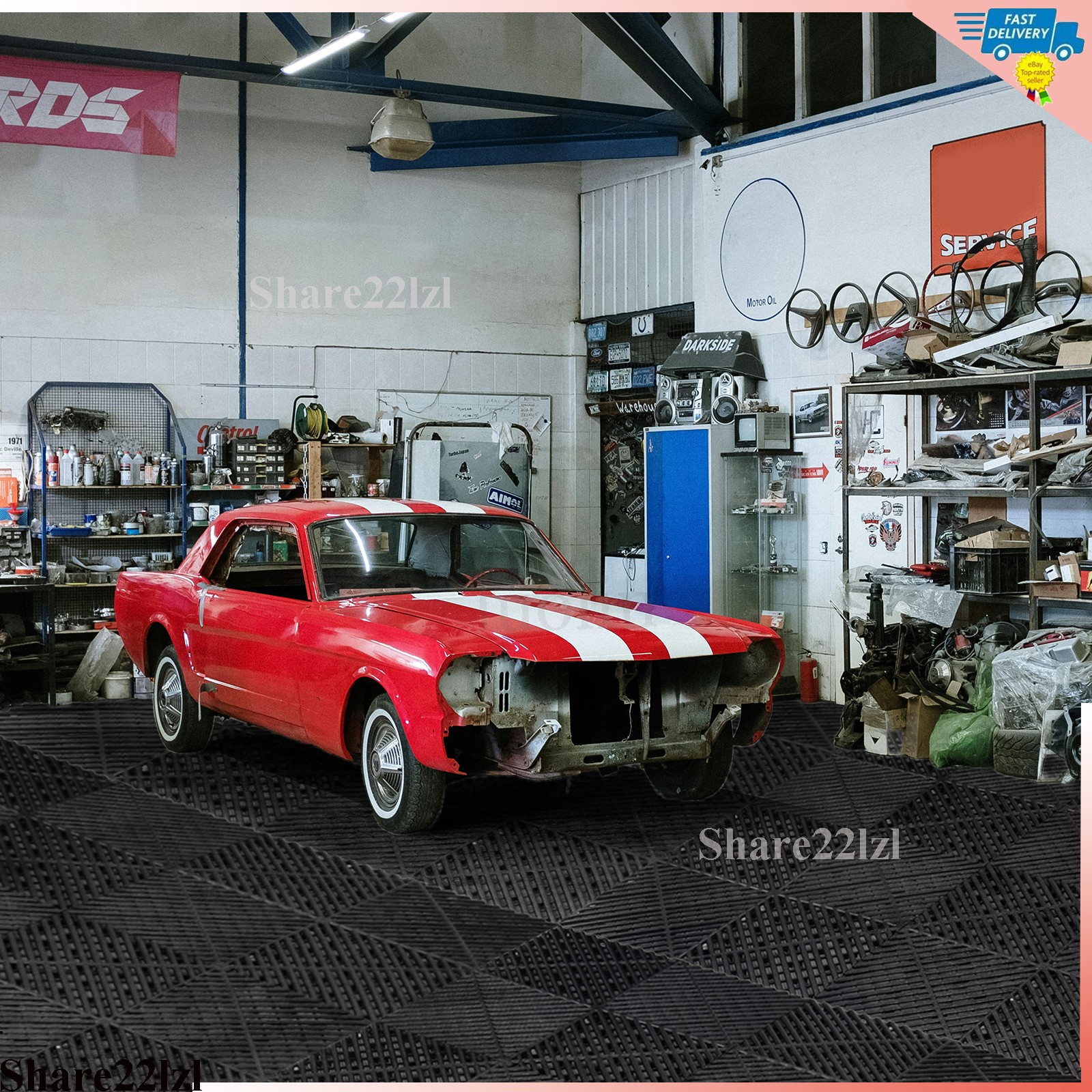 Garage Floor Tiles Interlocking Flooring Tiles 15.75×15.75”/ 40 x 40 cm 25Packs