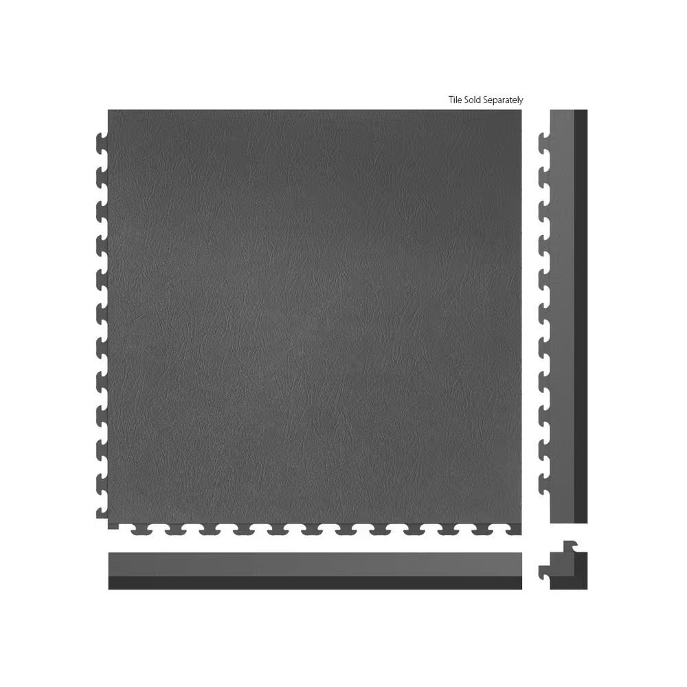 Hidden Gray 18 In. W X 18 In. L PVC Joint Interlocking Tile Trim Flooring Kit