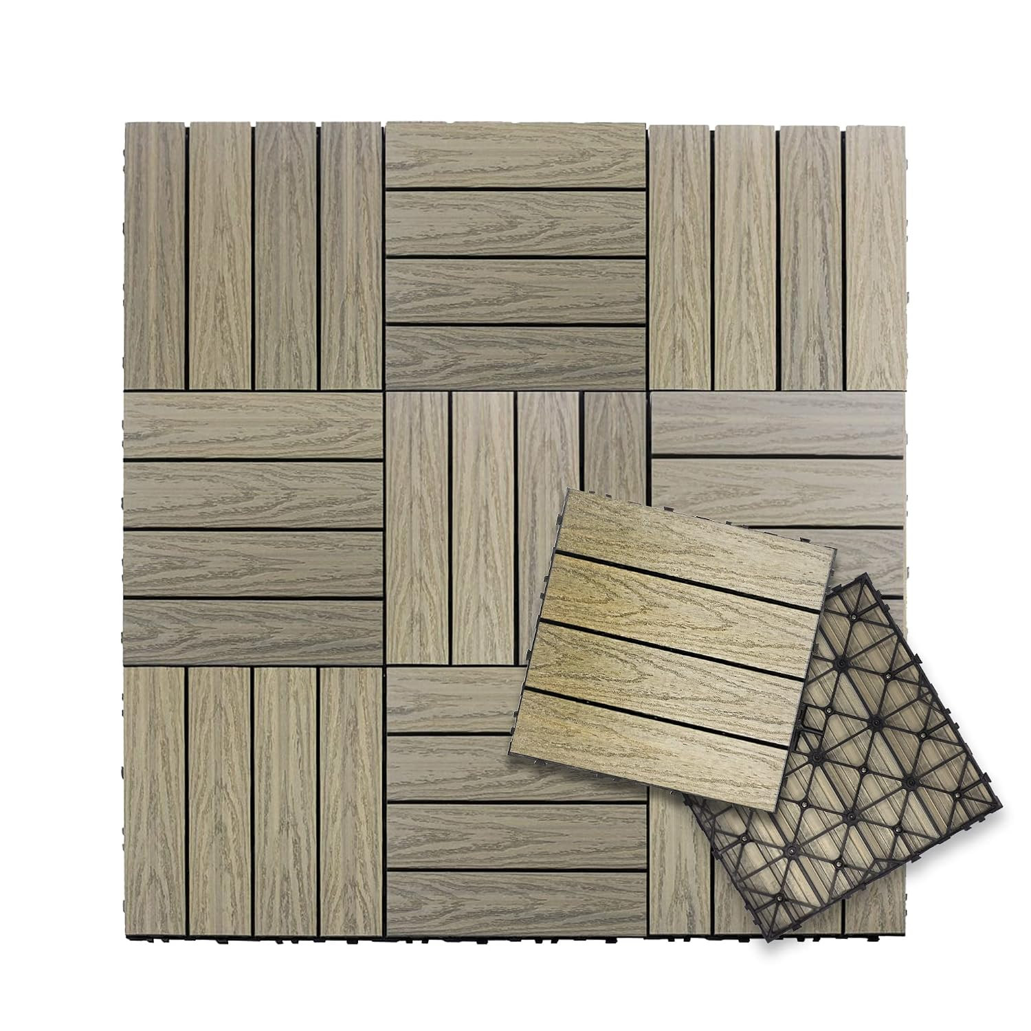 Ultrashield Naturale 1 Ft. X 1 Ft. Composite Deck Tiles | Quick Deck Interlockin