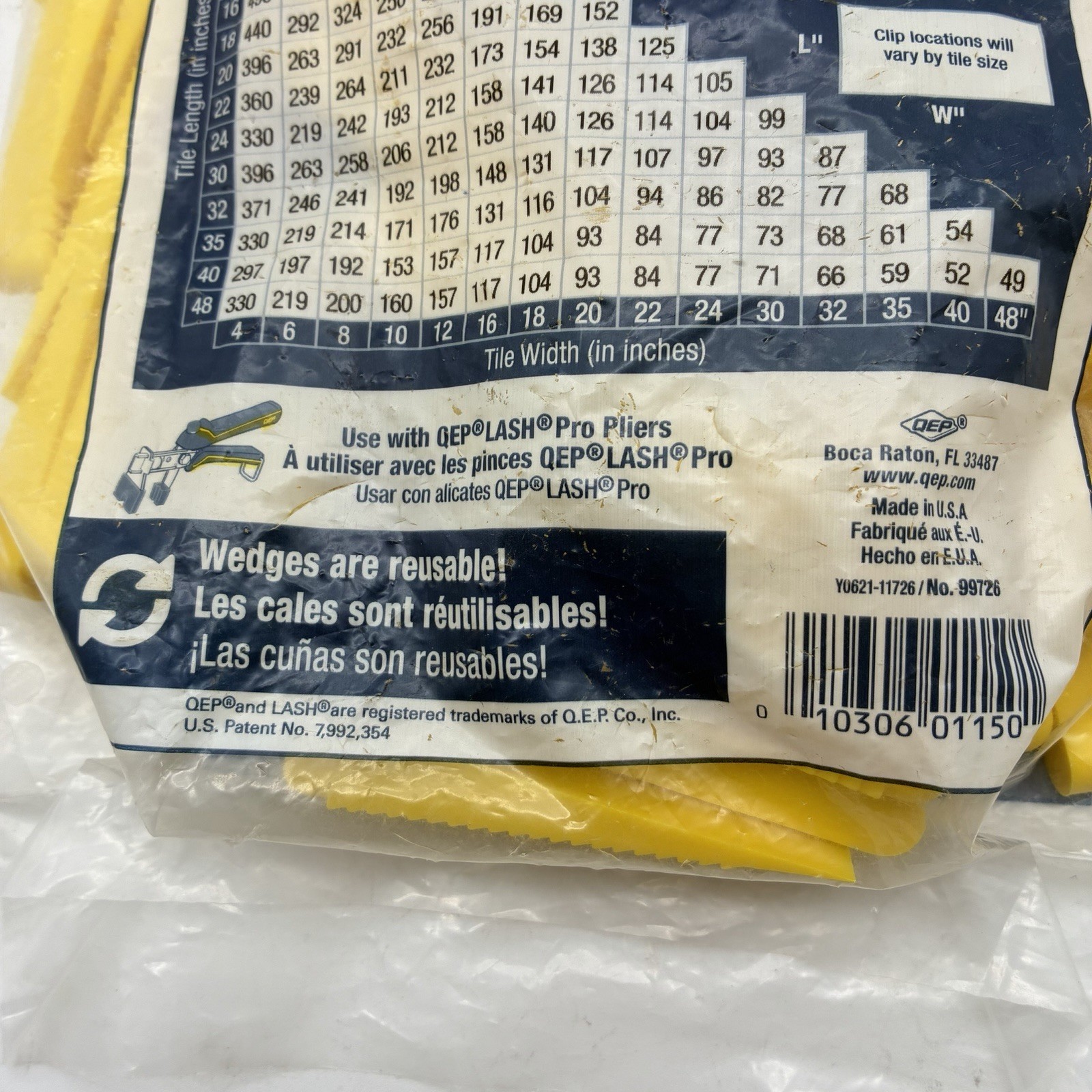 QEP Lash Tile Leveling Wedges 100 Ct Bag Part B New in Package No. 99726 USA