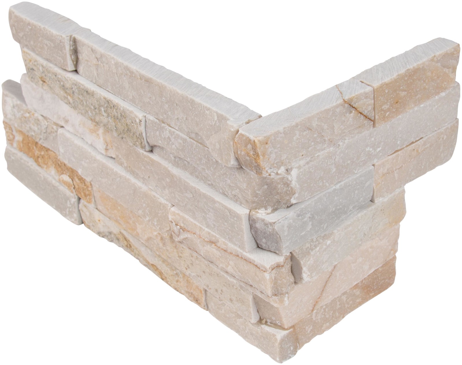 Ackland AKPLPQ6X18FCR-CA 6 in. x 18 in. Splitface Quartzite – Amber Cream