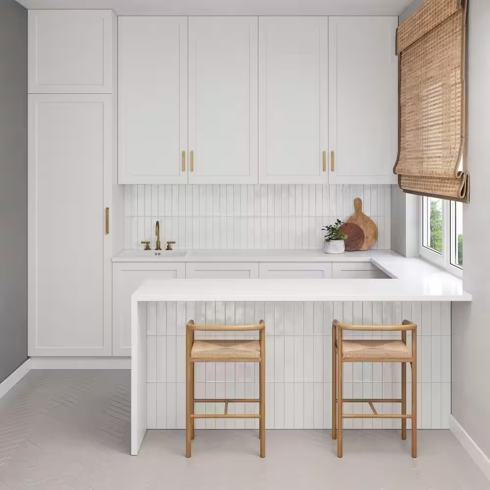 Clara 2.75 In. X 11 In. Glossy White Porcelain Floor Subway Tile (6.35 Sq. Ft./C