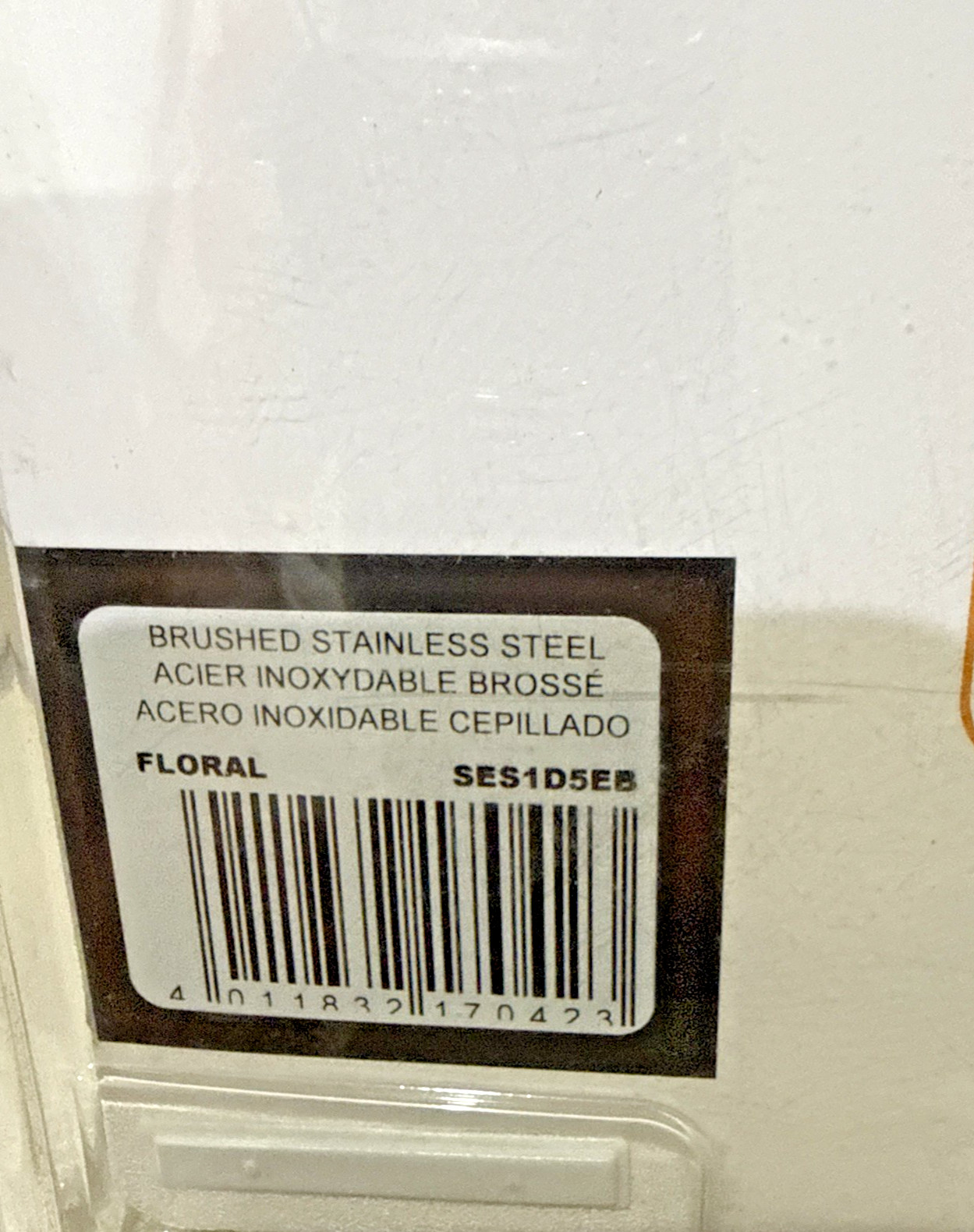 Schluter Corner Shelf E Floral Design Brushed Stainless Steel SES1D5EB