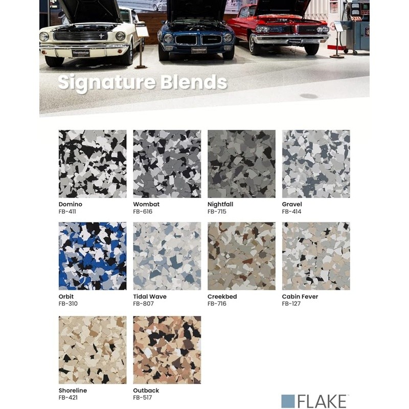 Flake Epoxy Flooring Durable Non-Slip Coating System Easy Clean Full Broadcast