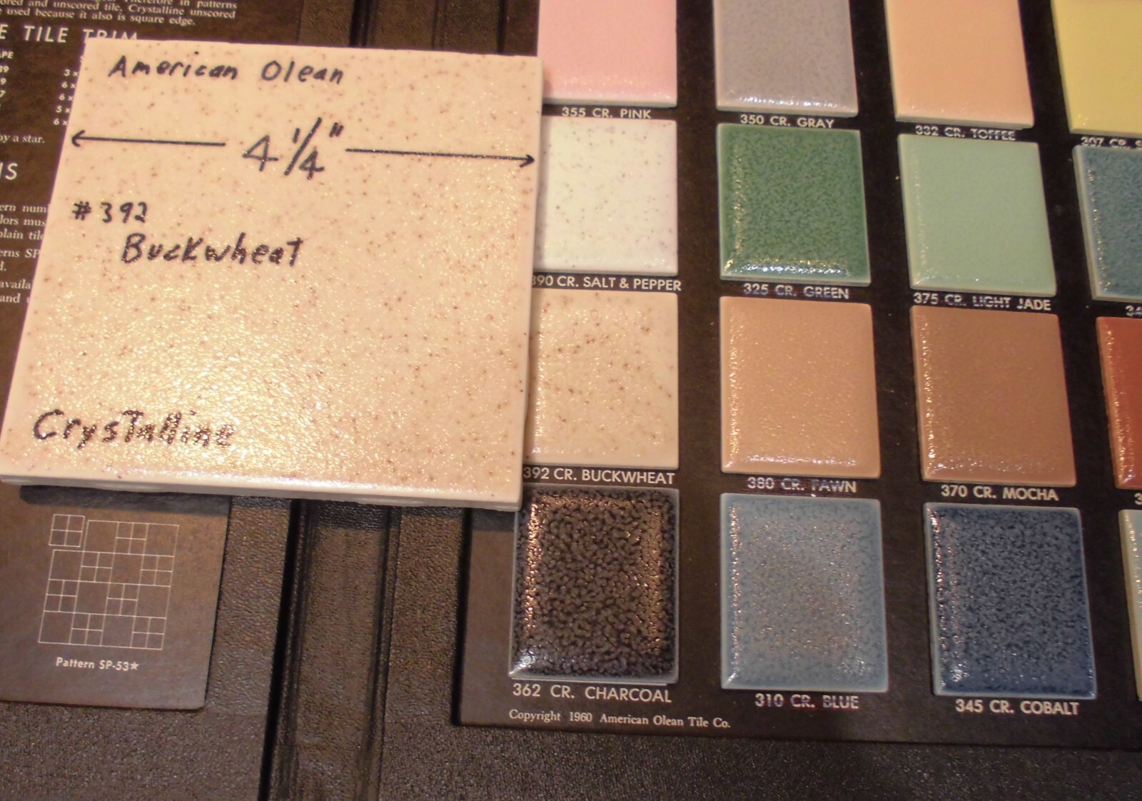 1 pc. Buckwheat/Browns: 4-1/4″ Ceramic Tile: Matte-Crystalline, American Olean