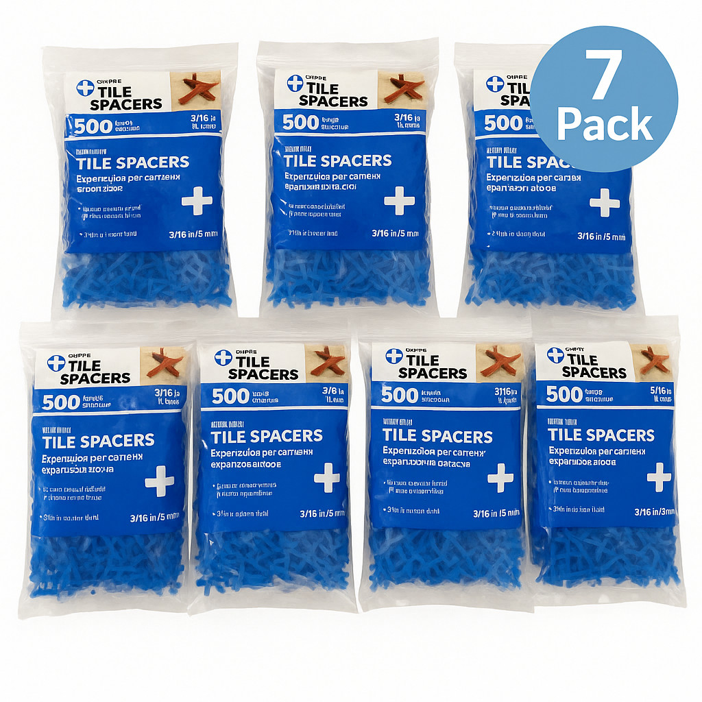 Tavy Basix Tile Spacers 3/16″ Blue 500/Bag 7 Pack New