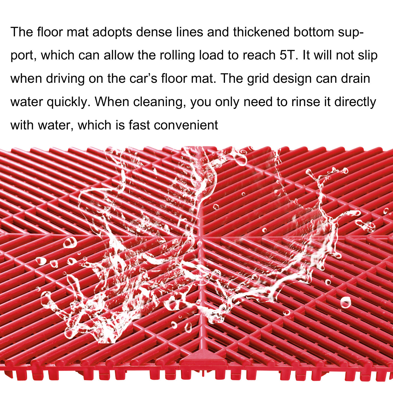 0.71″ Thickened Garage Tile 16″x16″ Self-Draining Interlocking Flooring Covering