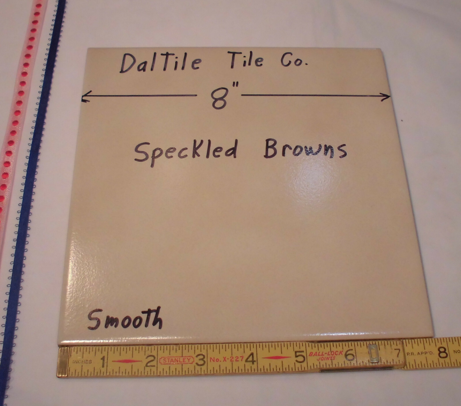 1 pc. *Speckled Browns* Daltile Ceramic Floor Tile 8″ X 8″ actual size 7-13/16″