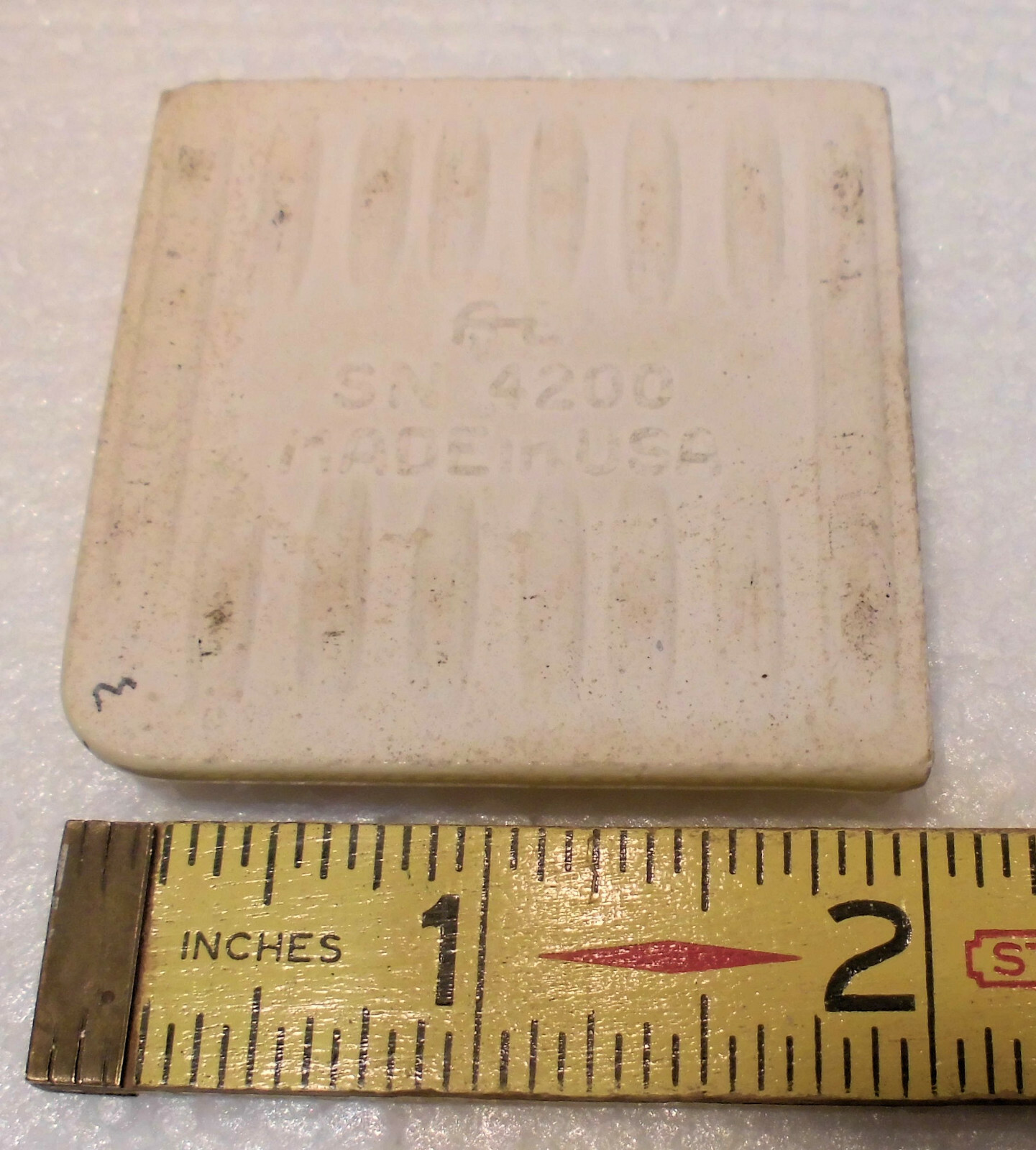 1 pc. Avocado Green 2″ X 2″ X 5/16″ Ceramic Surface Bullnose Corner Tile; Matte